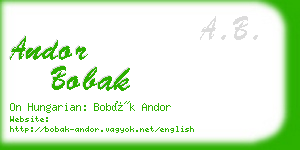 andor bobak business card